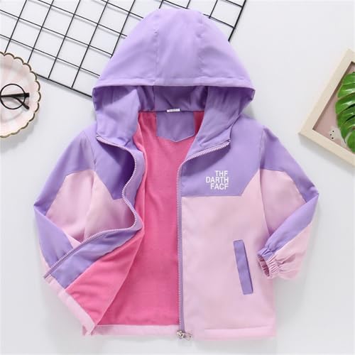 Girls Rain Jacket Waterproof Zipper Windbreaker Coats Kids Lightweight fleece Windproof RainCoat with Pockets winter4