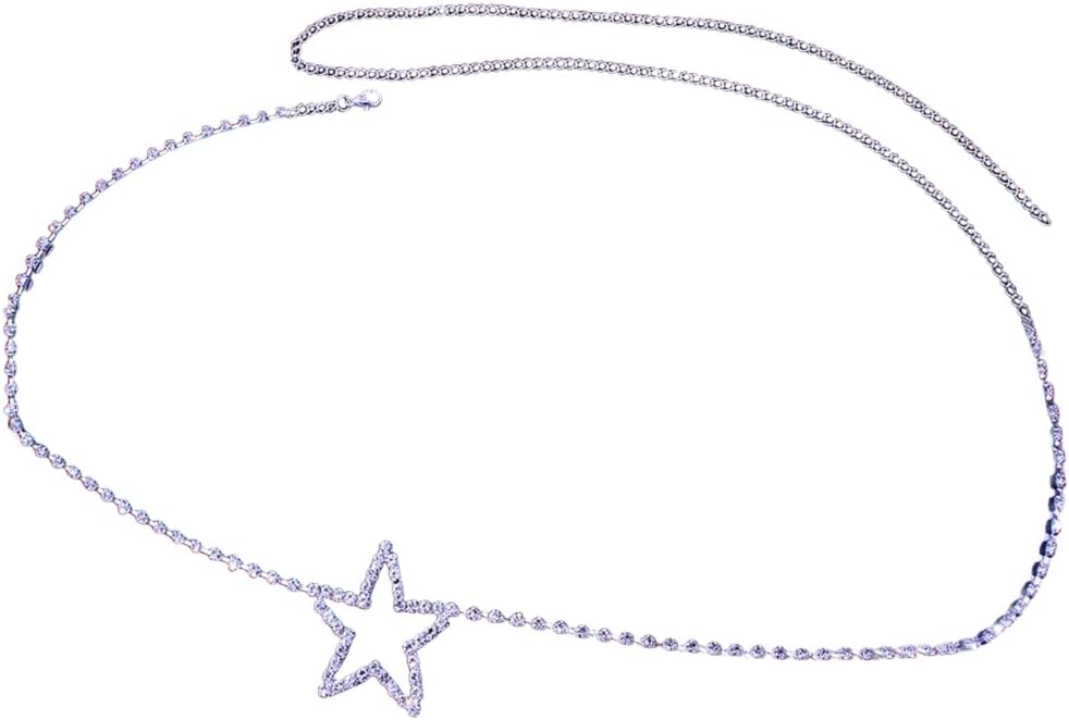 Women Waist Chain Shiny-Star Belly Chain Lady Pants Chain Belt Girl Body Jewelry