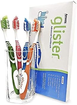 Amway Advanced Persona Glister Manual Toothbrush For Adults- Pack Of 4, Multicolor