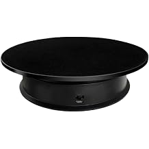 Lazy Susan, Turntable, Electric Rotating Mirror Display Stand Weight Max 3kg 360 Degree Swivel Platform Photo Video Shooting Props,Low NoiseBlack_Suede