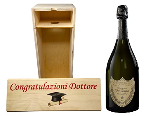 Cassetta Champagne Personalizzabile con le tue Foto e Frasi + Bottiglia, Ottima idea Regalo Ideale per le feste (Dom Perignon Vintage 2010, 75 cl)