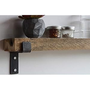 Urban legacy accent shelves reclaimed barn plank set of 2 with full brackets natural 36x 45x 2  urban country home decor
