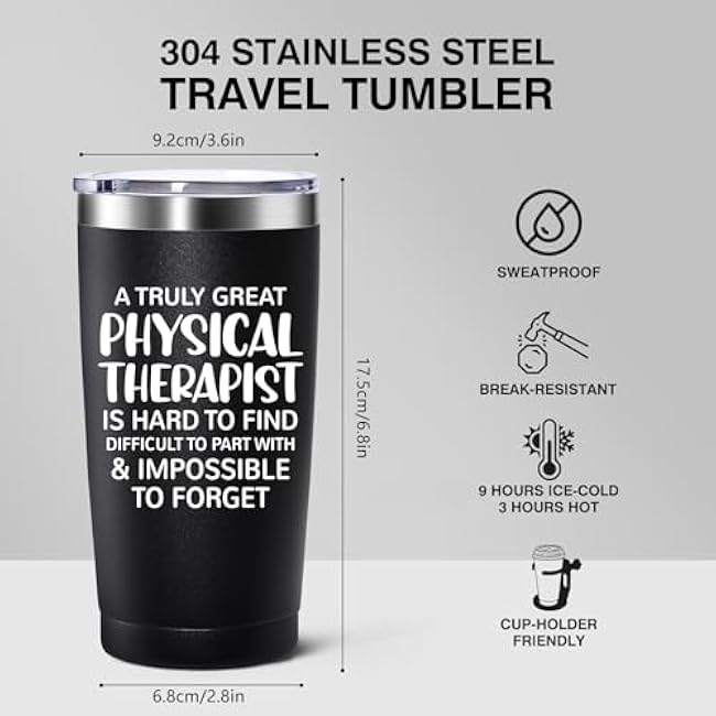 WOELIVE Physical Therapist Gifts for Women Men - Birthday Christmas Gifts, Physical Therapist Appreciation Gifts, Physical Therapist Tumbler, 20 Oz Stainless Steel Insulated Tumbler