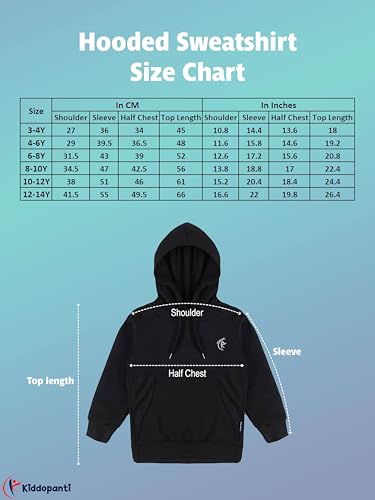 Image of KiddoPanti Unisex Solid Pullover Hooded Fleece Sweatshrit | Cotton Poly Fleece Fabric | Waist Length, Full Sleeve Hoodie | 2 Kangaroo Pockets | Winter Wear for Boys & Girls