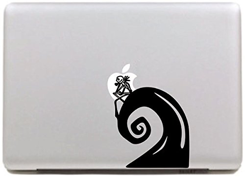 Vati Hojas desprendibles Creativo Piel pensativo Hombre del Cráneo Sticker Decal Arte Negro para Apple Macbook Pro Aire Mac 13" 15" Pulgadas/Unibody 13" 15" Pulgadas Portátil