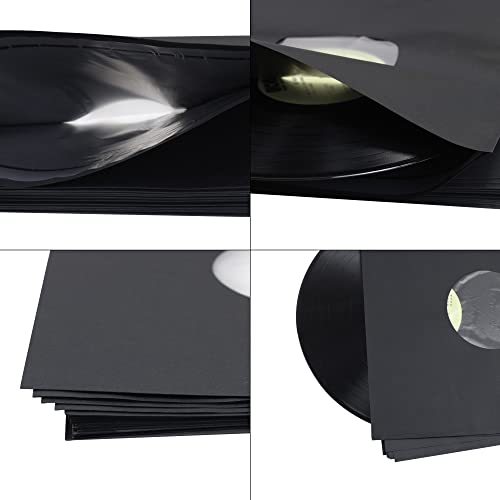 Record Pro 20 Inner Sleeves For Vinyl Records,Poly Lined Paper Protective Lp Vinyl Record Sleeves (90 Gsm Black Kraft Paper) Provide Your Lp Collection #TOP3