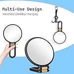 30x Magnifying Mirror, Travel Hand Mirrors with Handle - Double Side Handheld Mirror with 1X 30X Magnification & Adjustable Handle/Stand, Hand Held Foldable Travel Mirror for Makeup(Black) - Image 3