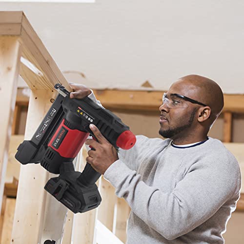 Werktough 20V Cordless Staple Gun Brad Nailer 2 In 1 1 Hour Fast Charger 2000Ma Lithium Battery 2000Pcs Free Staples(90 4/5”1000+18Ga 1”X1000) In Tool Case #TOP6