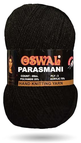 Image of M.G ENTERPRISE 3 Ply Knitting Yarn Wool, Black 100 GMS Best Used with Knitting Needles, Crochet Needles Wool Yarn for Knitting.-FG Art-EGI