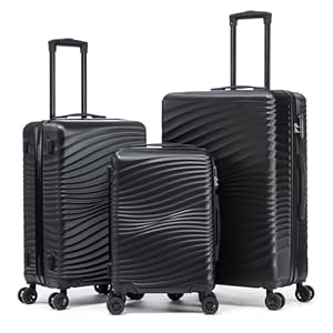Luggage Sets 3 Piece, ABS Suitcase Set (20/24/28), Hardside luggage with Spinner Wheels, Travel Luggage, 14x8x9 Airline Approved Carry on, Lightweight Luggage with High-Security Lock