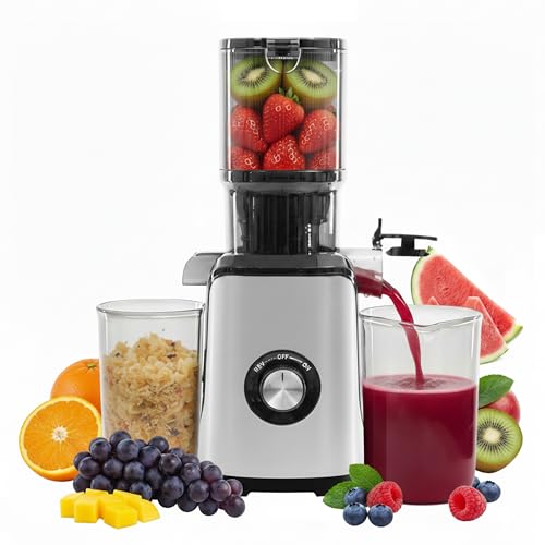 Simple Deluxe Cold Press Juicer, Slow Masticating Juicer Machines with Wide Feed Chute, Fits Whole Fruits and Vegetables, High Juice Yield, BPA Free, Easy to Clean, Silver by Simple Deluxe - Used condition - US$57.41