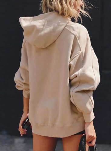 Niceif Womens Oversized Hoodies Pullover Casual Sweatshirts Coffee Grey XL - 4
