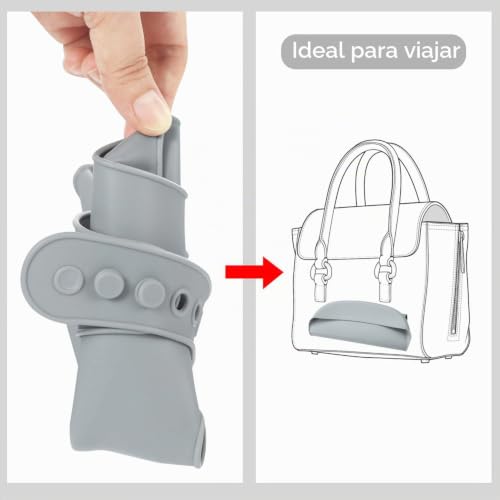 Miniatura 6 de Pandaear 5 Paquetes De Baberos De Silicona Impermeables Para Bebé Babero Ultraligero Y Súper Delgado Con Bolsillo Recoge Alimentos Para Niños Pequeños
