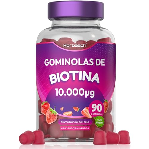 Gominolas para o cabelo biotina 10.000mcg vitamina B7 para o cabelo da pele e unhas, 90 Gummies Veganas, by Horbaach