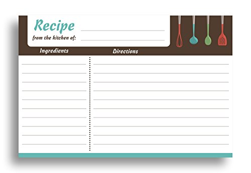 Home Advantage 50 Modern Kitchen Recipe Cards, 4X6 Double Sided Cards #TOP2