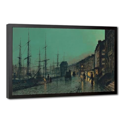 Toile rivière Clyde Scotland de John Atkinson Grimshaw - Cadre mural suspendu 40,6x61 cm