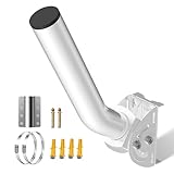 Universal Antenna Pole Mount Bracket, 12' Adjustable J Mounting Brackets for Stalink Gen 2 & Mini, Weather Station, TV/AF Antennas, Wireless Bridge, Access Point, WiFi Booster Extender