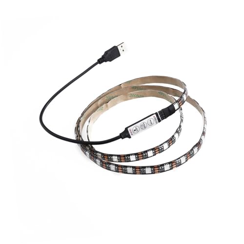 Tira LED flexible impermeable multicolor con control USB de 1 metro miniatura 1