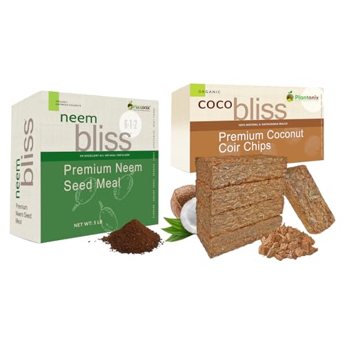 Neem Bliss (5lbs) + Coco Chips 650gm Bricks (5-Pack) fertilizante