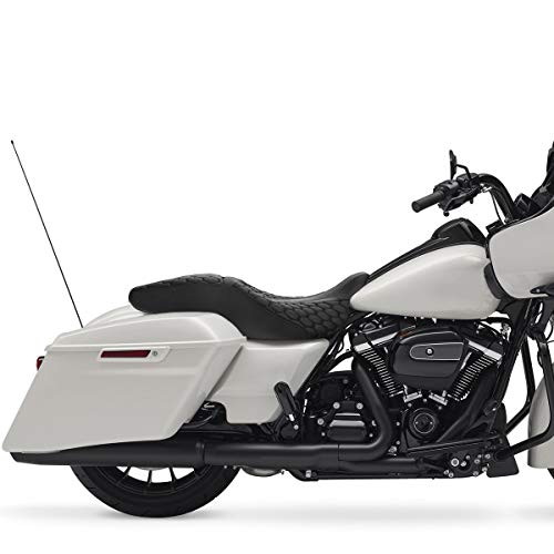 C.C. RIDER Passenger Motorcycle Touring Seat - Hexagon Stitching for Harley Davidson Touring Road King Street Glide Road Glide Electra Glide CVO 2009-2023 Black