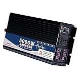 inversor solener 5000w 24v ● 【Inversor de onda sinusoidal pura】 Este es un verdadero inversor de onda sinusoidal pura, estable y eficiente. Puede convertir 12V / 24V / 48V / 60V DC a 110V / 220VAC. La corriente de salida se puede utilizar en una variedad de dispositivos, lo que lo convierte en el cargador de viaje para automóvil definitivo para viajes en automóvil, vacaciones o lugares de trabajo remotos.