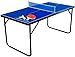 Park & Sun Sports Indoor/Outdoor Mini Table Tennis Table with 2 Rackets/Paddles and Balls, Blue, 60 x 30 x 3/8 in