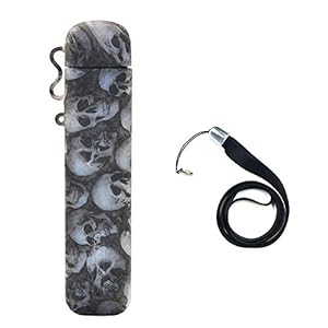 Uwell calirun g étui pour appareil étui de protection en silicone étui de protection bouclier peau elettronica avec lanière (Black skull)