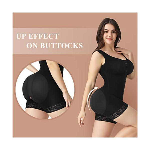 FeelinGirl-Shapewear-for-Tummy-Control-Body-Shaper-Seamless-Butt-Lifter-High-Waist-Plus-Size-Bodysuits FeelinGirl Shapewear for Tummy Control Faja Plus Size Butt Lifter Body Shaper Bodysuits for Women Black L
