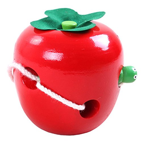 Highdas para niños Juguetes de Madera, Oruga Come la Manzana Juego, Juguetes de Madera Montessori Apoyarse, educativos para la Primera de roscado Juguetes para los niños de los niños