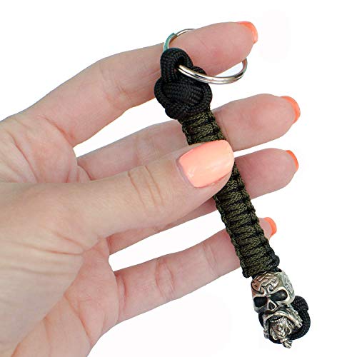 Handmade Paracord Lanyard Keychain - Celtic Skull - Custom Edc Lanyards For Knife - Unique Paracord Keychains For Men - 5 Inch #TOP5