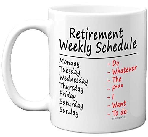 Stuff4 Retirement Gifts for Women Men Funny Mug Leaving Presents for Collegaues, 11oz White Ceramic Dishwasher Safe Mugs
