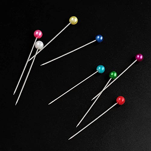 image for Phinus 600 PCS Straight Pins 1.6 in, Pearlized Ball Head Sewing Pins, 