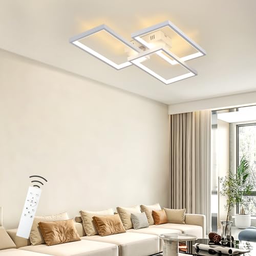 CBJKTX Deckenlampe LED Deckenleuchte dimmbar mit Fernbedienung 63W Weiße...