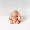 Edible Brown Bunny Cake Toppers - 3D Sugar Fondant Animal Figure - Kids Birthday Decorations - Handmade Present (bunny)