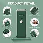Favrison Clippers pour chiens, Kit professionnel de grooming pour chat mat, Rasoir de chat sans fil silencieux, Trimmers pour chien rechargeable, Cliper pour chat à cheveux pour chat (vert)