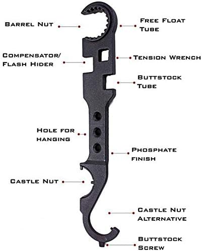 Namvo AR15 M4 Tactical Armorers Rifle Combo Wrench Barrel Nut Stock Tool for Removal and Installation - Image 4