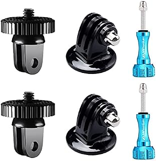 MiPremium Tripod/Monopod Adapter Mount, 1/4 Screw Camera Mount, Aluminium Thumb Screws for Go Pro Hero 10 9 8 7 6 5 4 3 Black Silver Session, AKASO/Campark/YI & Other Action Camera Mount Accessory