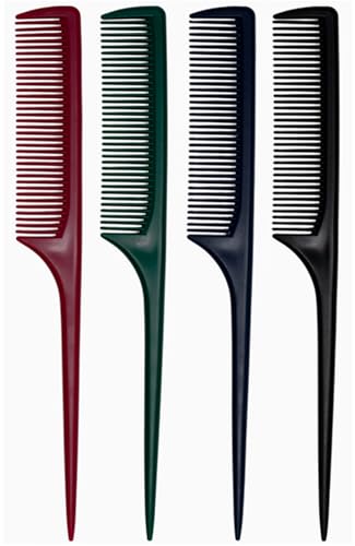 4 Pcs Rat Tail Comb with Pick