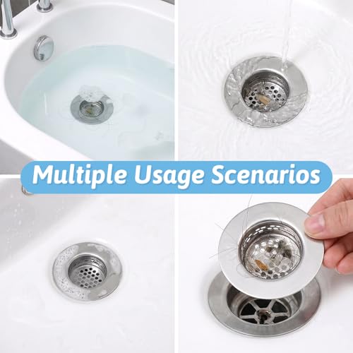 Coladores de acero inoxidable para desagüe de lavabo 3 pcs miniatura 3