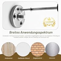 WJUAN 4er Set Garderobenhaken Edelstahl schwarz matt | 53 mm Handtuchhaken – Ansicht 4