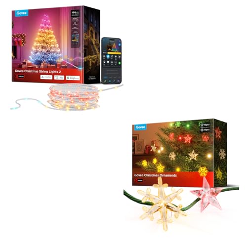 Govee Weihnachtsbeleuchtung Set, 20m Weihnachtslichterkette mit 30pcs...