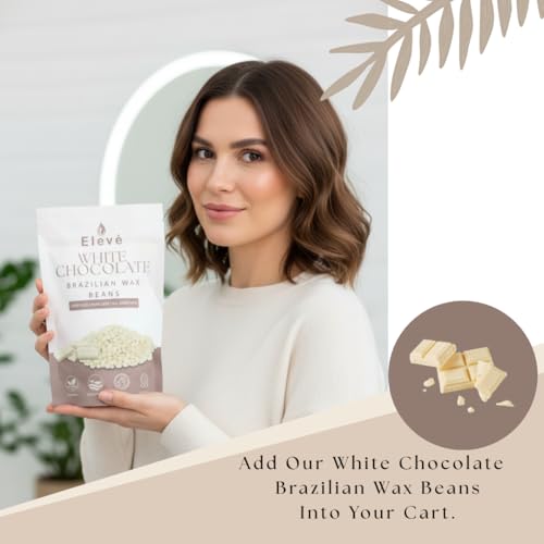 Image of Eleve Brazilian Wax For Smooth Hair Removal - For All Skin Types|Removes Tan, Dead Skin, Brightens & Moisturizes Skin|For Arms, Legs, Chest, And Full Body (White Chocolate) (50g)