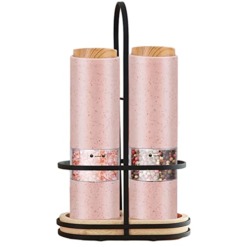 MNJR Set di 2 macinaspezie elettrico in ceramica, pepe, spessore regolabile, macinasale e pepe