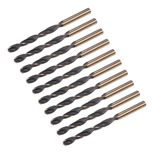 QUARKZMAN Spiralbohrer 7,5 mm, Metallbohrer set Länge 109 mm, Gold Titanium & Schwarz Nitride beschichtetes bohrer HSS6542 mit 7,5 mm Geradem Schaft für Edelstahl Metall Holz, 10 Stück