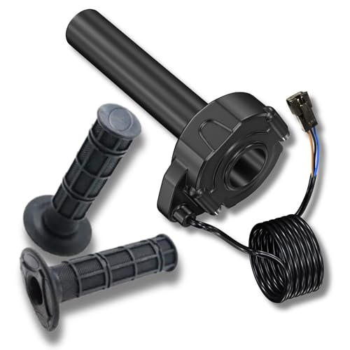 E Bike Full Twist Throttle Black Grips Waffle Grip Suits 3 Pin SM JST Plug DIY EBike Surron Motocross 12V 24V 36V.48V 52V 60V 72V