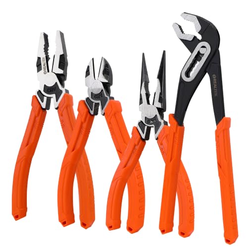 Image of REALTEK 4-Piece Pliers Set for DIY Household Repair, CR-V