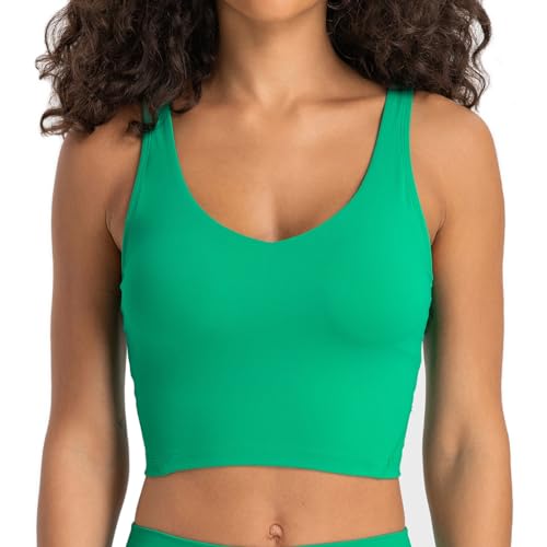 Image of Lemedy Women Sports Bra Longline Crop Tank Top | Medium Support, Padded, Yoga, Workout, Running, Removable Pads, Wide Straps, Extremely Soft, for Women