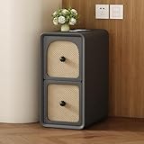 Cajones dobles para un almacenamiento ordenado. Equipada con dos cajones, esta estrecha mesita de noche ofrece un práctico espacio para guardar lo esencial, manteniendo el orden en tu espacio. Ya sea como mesita de noche pequeña o como mesa auxiliar, los cajones ayudan a organizar los artículos, mejorando su utilidad en salas de estar o espacios pequeños.