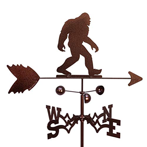 LINONI Acero inoxidable Retro Weather Vane Farm Scene Garden Stake Weather Speed Direction Herramientas de medición para jardín Yard Decor Cover