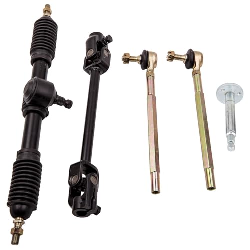 maXpeedingrods - maXpeedingrods Lenkung Lenkgetriebe Spurstange Montage + einstellbarer Welle Set für Go Kart 110cc 443mm